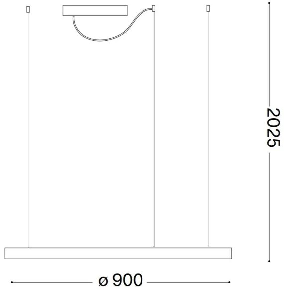 Ideal Lux - LED luster na lankách ORACLE LED/53W/230V 3000K pr. 90 cm čierny