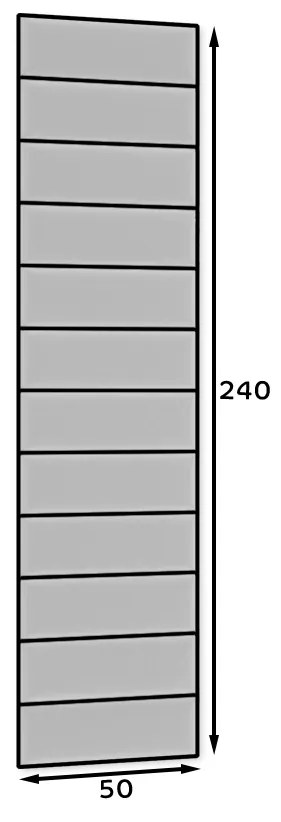 Set 12 čalúnených panelov Quadra 50x240 cm (zelená). Vlastná spoľahlivá doprava až k Vám domov. 1051970