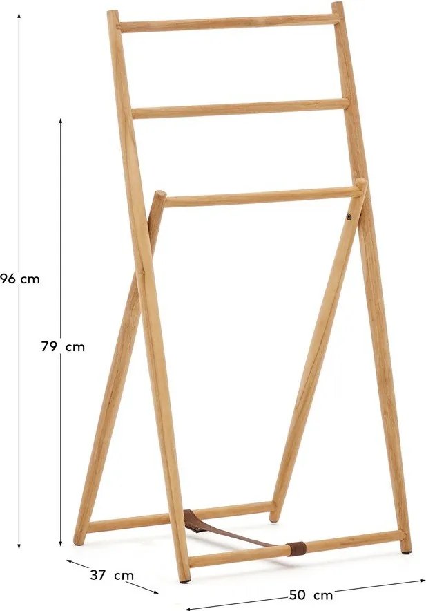 Nemý sluha z teakového dreva v prírodnej farbe Roxana – Kave Home