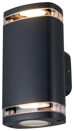 Kanlux 38886 - Vonkajšie nástenné svietidlo ZEVI 2xGU10/10W/230V IP54 čierna