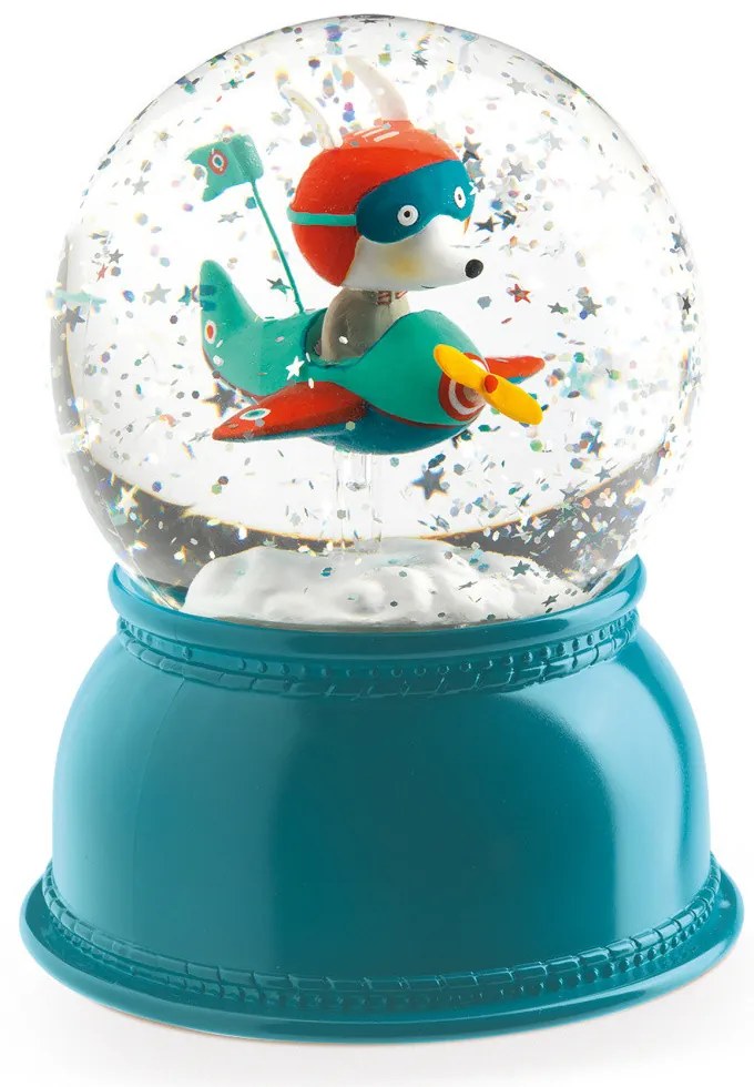 Nočné svetlo v snehovej guli - Lietadlo