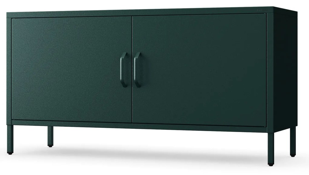 TV skrinka kovová na nožičkách fľaškovo zelená, 1150x595x400 mm: ROSA Modern