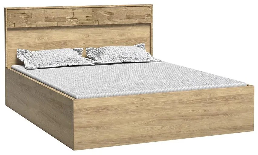 Posteľ M9 Mediolan 140x200 Deska Natural Hikora