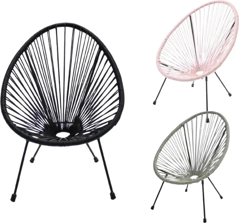 Detské záhradné kresielko z technoratanu Mini Kids ružová