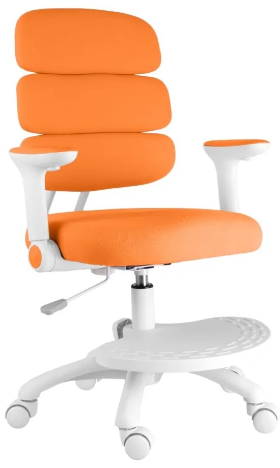 Detská rastúca stolička Neoseat KIDDY THREE — látka, prateľný poťah, oranžová