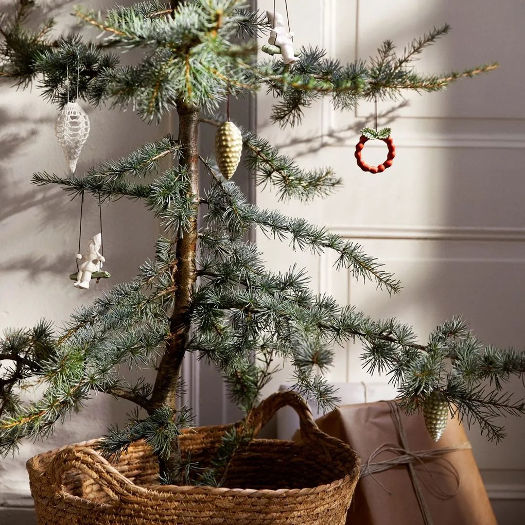 KÄHLER Porcelánová vianočná ozdoba Christmas Tales Pine Cone 6 cm