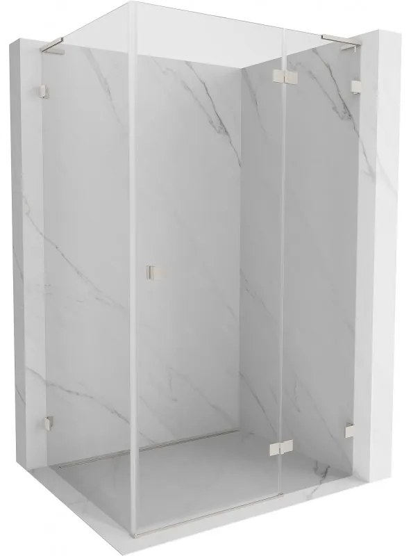 Mexen Lunar, L výklopný sprchový kút pravý 90 x 70 cm, 8mm číre sklo, oceľový profil, 834L-090-070-97-00-P