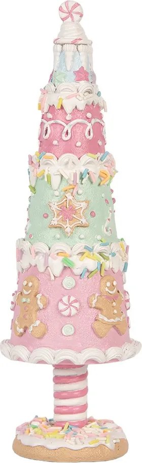 Vianočné dekorácie stromček s perníčkami Pastel Christmas Chic - Ø 8*26 cm