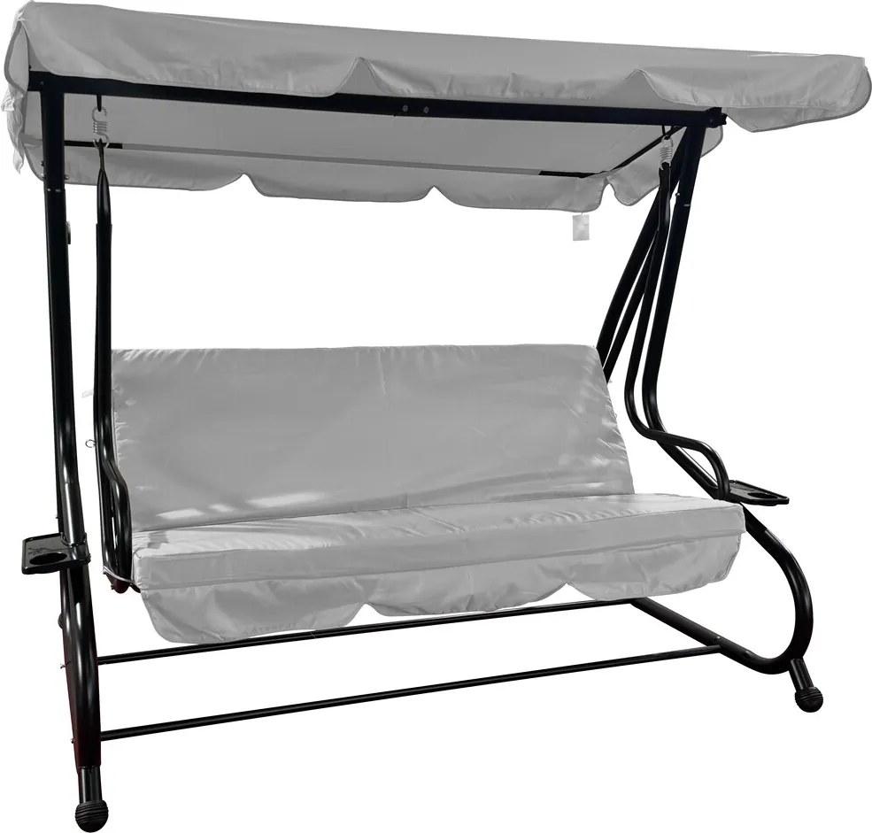 DE LUXE II záhradná hojdačka kovová šedá