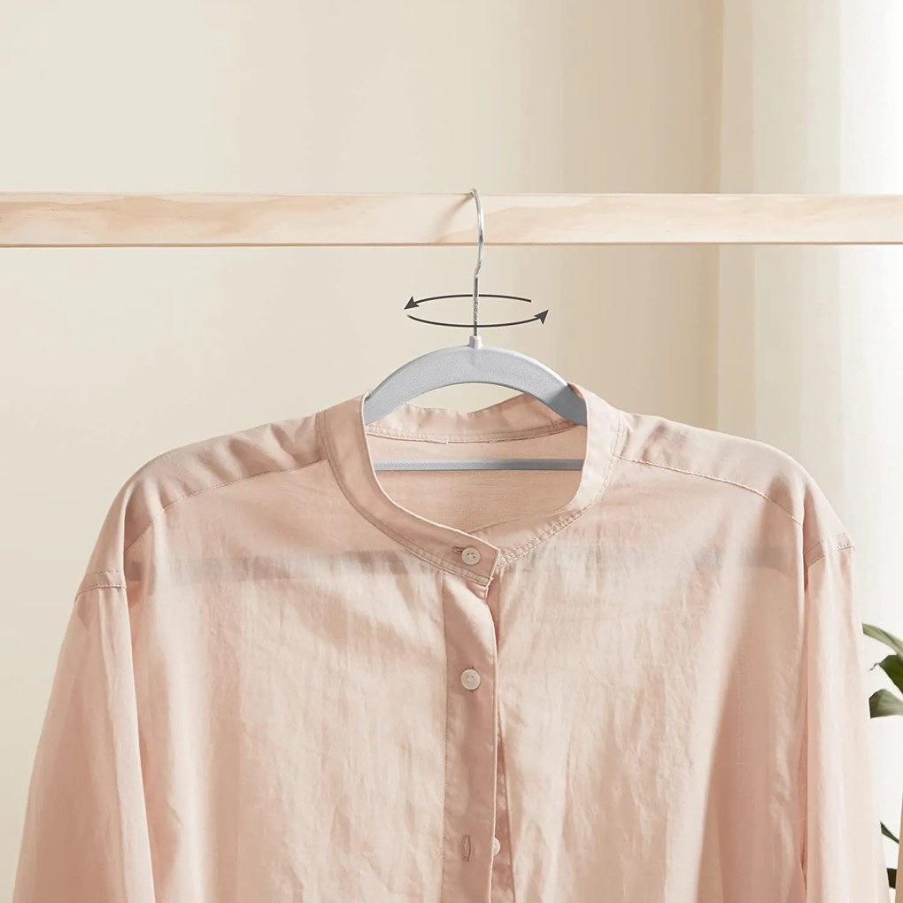 Protišmykové vešiaky na šaty, 30 kusov, sivé