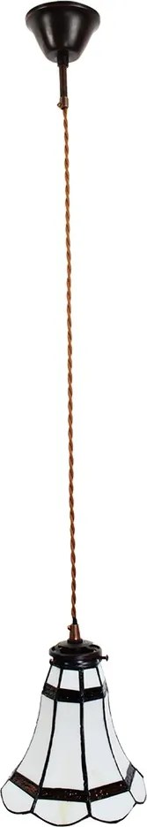 Stropná Tiffany lampa hnedé pruhy BrownLine - Ø 15*115 cm E14/max 1*25W