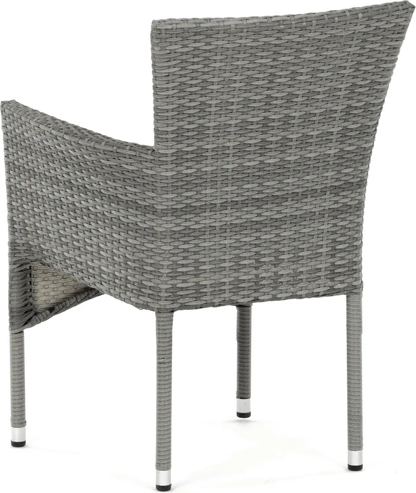 Autronic BONTEC Záhradná stolička, kov, polyratan, šedá, AZC-S2118 GREY Farba: Šedá