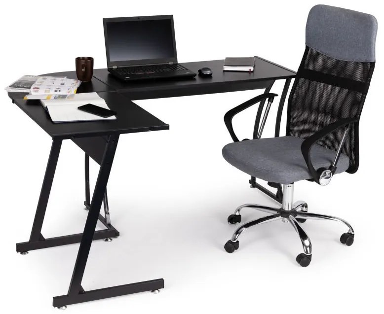 Moderný rohový stôl LOFT čierny