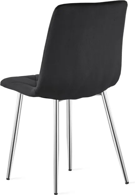 Jedálenská stolička LIBRA zamatová čierna / strieborná