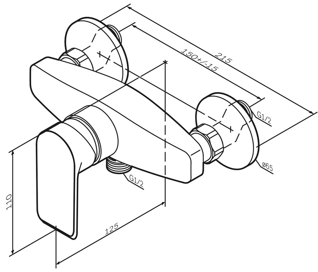 Sprchová batéria AM.PM Flash FNA20022 jednopáková, čierna