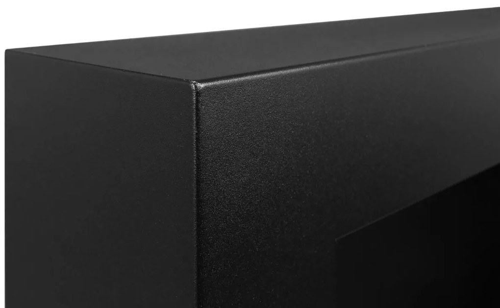 Závesný biokrb na stenu EOS BOX ČIERNY MAT SO SKLOM 65x40x12