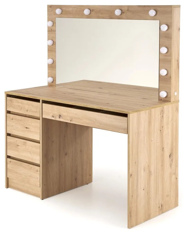 Toaletný stolík HOLLYWOOD s LED osvetlením 120 cm dub artisan
