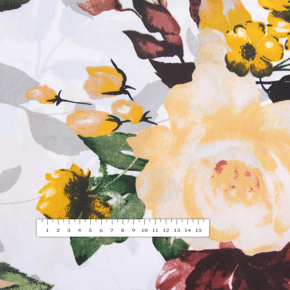 Biante Bavlnená obliečka na vankúš s lemom Sandra SA-217 Veľké žlté kvety 50 x 50 cm