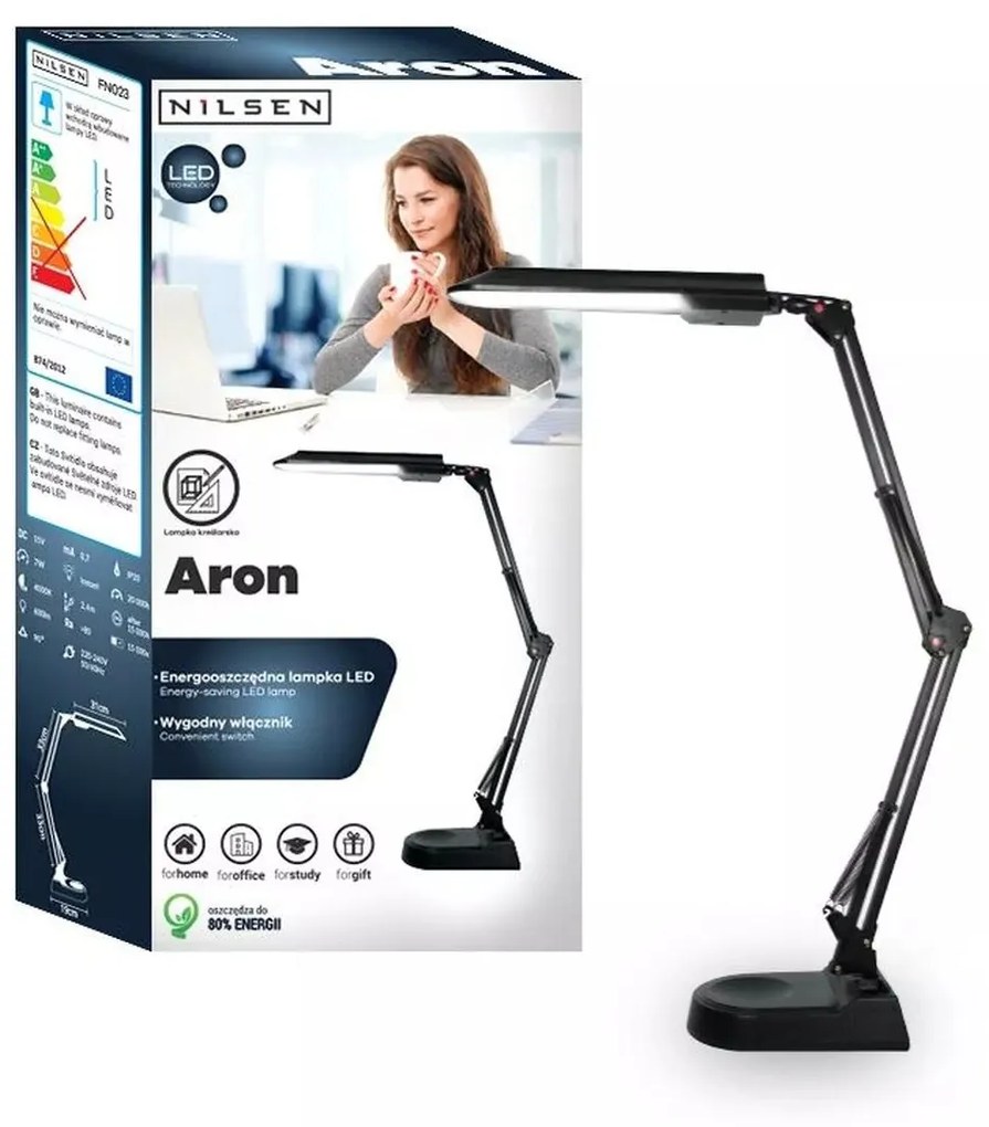 Kancelárska kresliarska lampa Aron Nilsen LED BLACK FN023 FN023