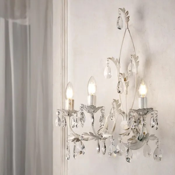 ONLI - Nástenné svietidlo TERESA 3xE14/6W/230V biela