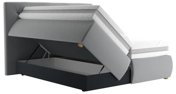 Boxspringová posteľ ELEN 180x200 cm so šedou matracou a topperom