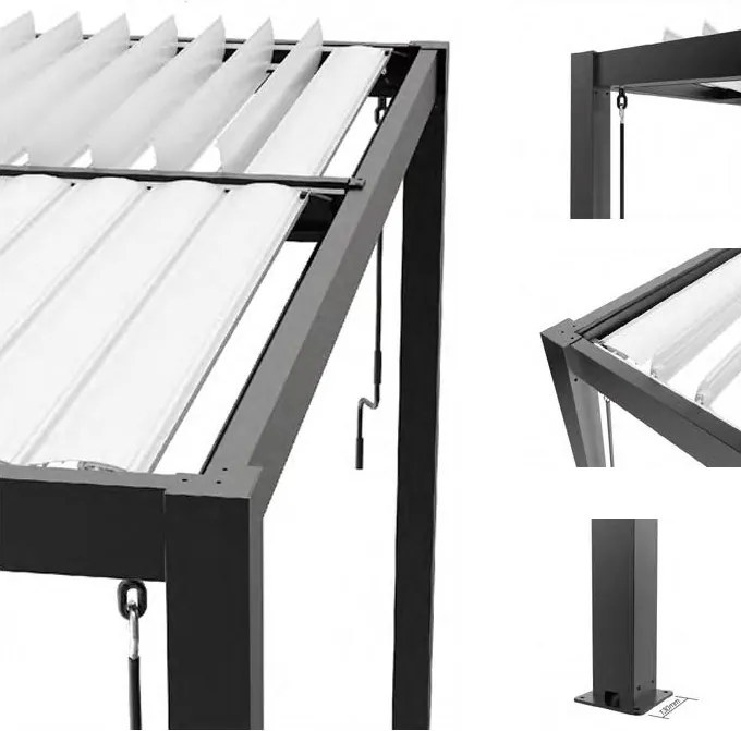 Hliníková bioklimatická pergola s lamelami 3 x 3 M