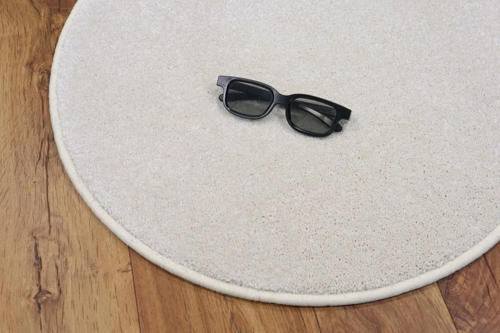 Vopi, Kusový koberec Laguna krémová kruh, 120x120 (priemer) kruh, biela, obývacia izba