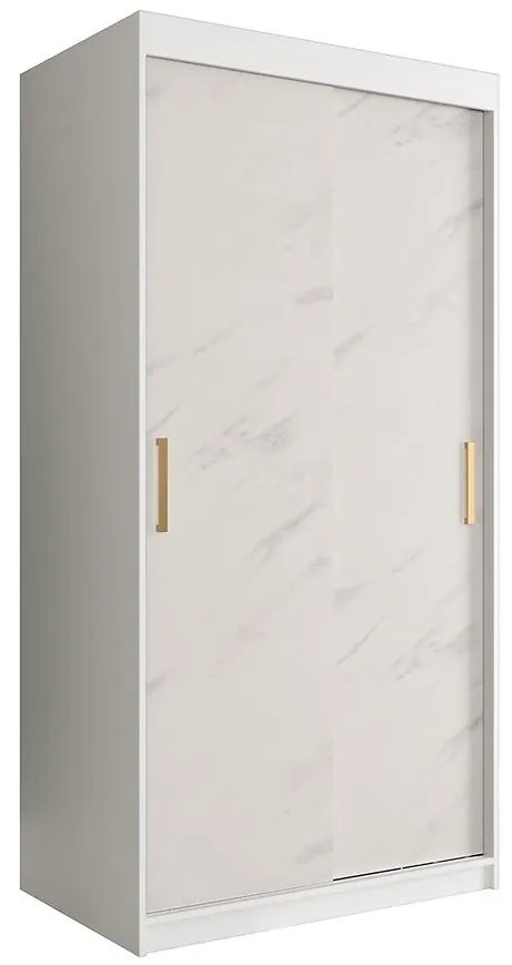 Skriňa Marmur T 100 biely/mramor biely