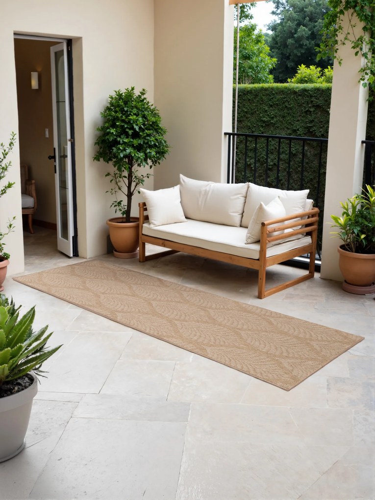 NORTHRUGS, Koberec behúň Duet Liora 106247 Beige/White - na von aj na doma, 80x250, béžová, chodba / predsieň
