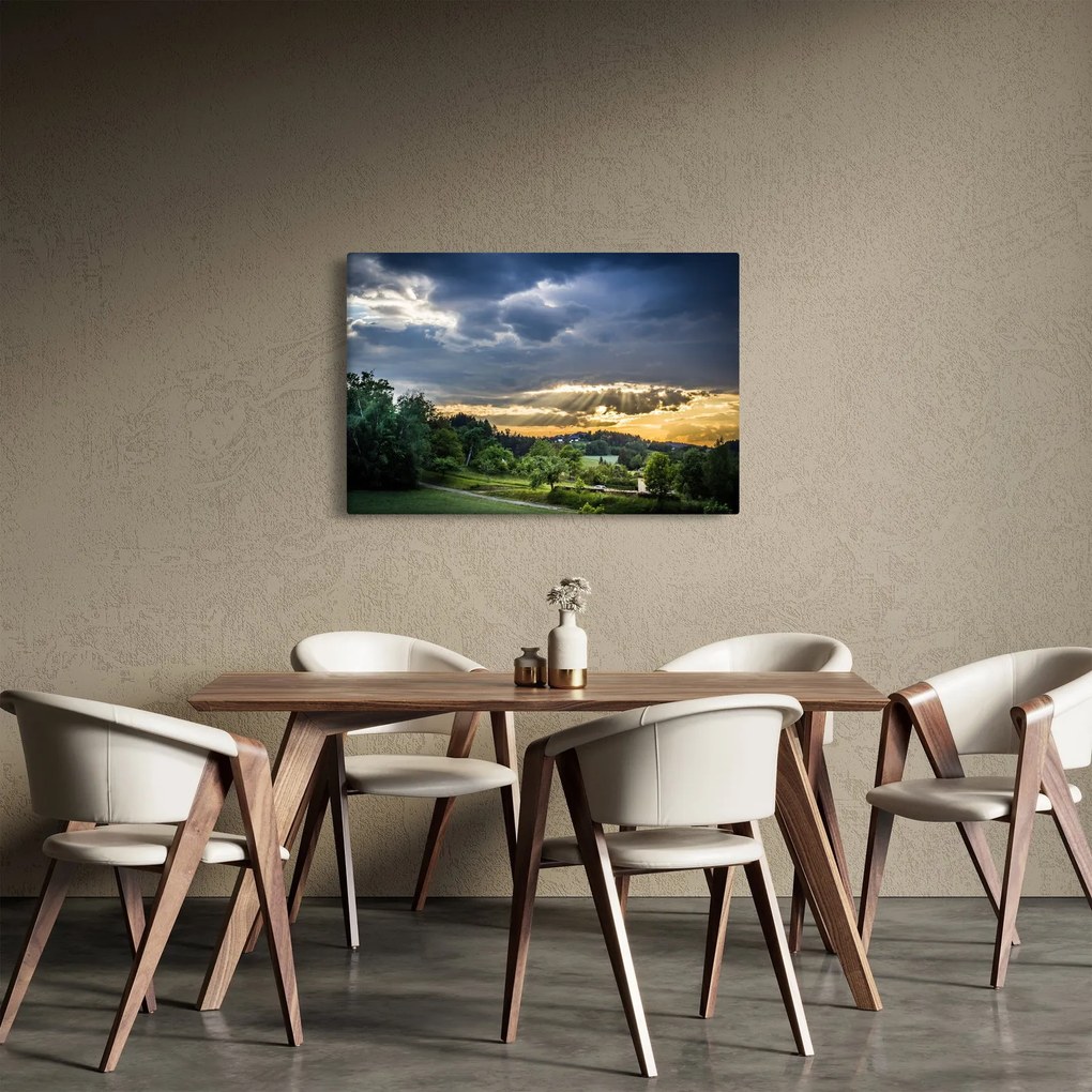 Obraz krajiny s lúčmi (90x60 cm)