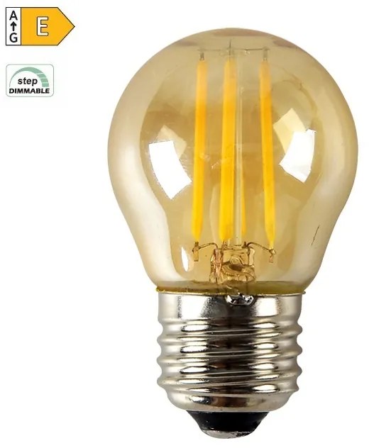 Diolamp LED Mini Globe Filament žiarovka P45 Amber 4W/230V/E27/2700K/500Lm/360°/Step Dim