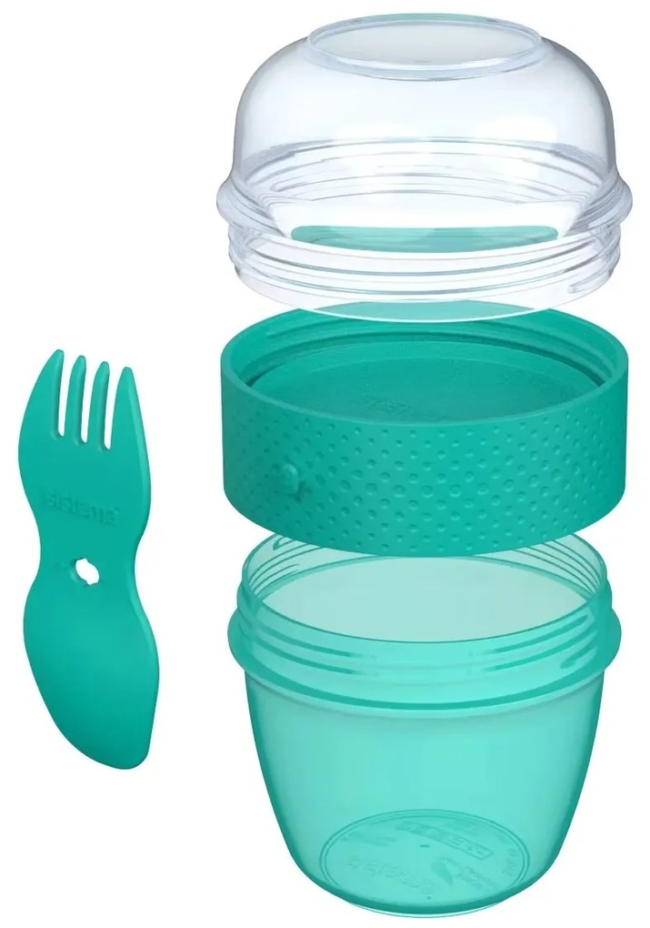 Box na jogurt a müsli, 2 komory + lyžica, SISTEMA, mix farieb Farba škatuliek SISTEMA: Fialová
