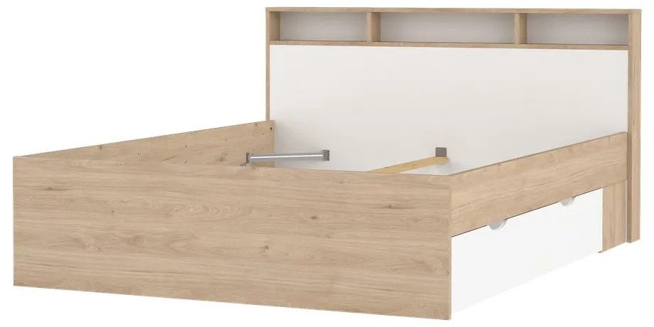 Dvojlôžková posteľ v dekore duba s úložným priestorom bez roštu 160x200 cm v prírodnej farbe Ikast – Tvilum