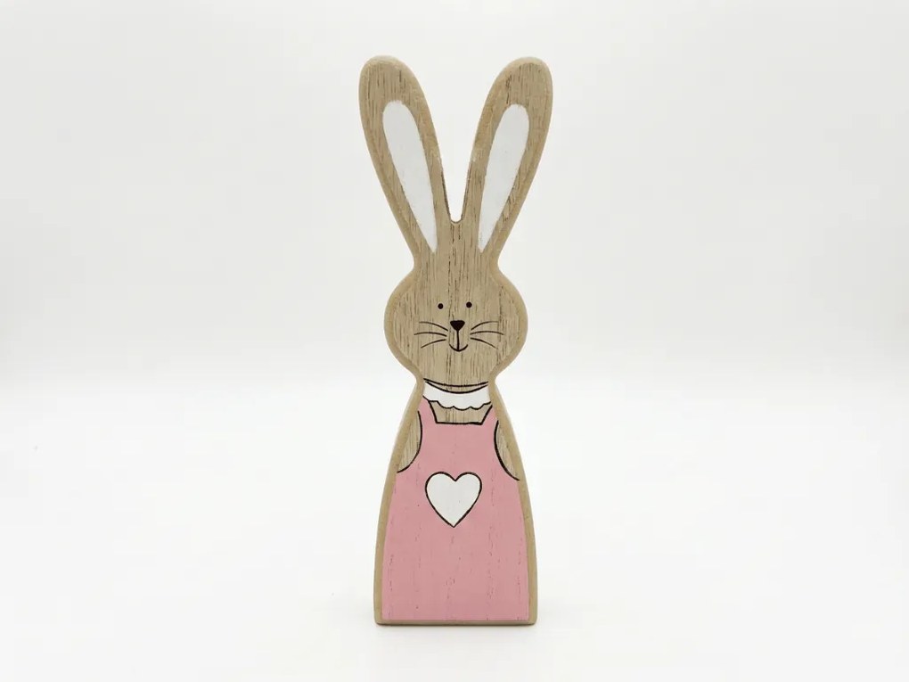 Drevený králik LAPINA XL s farebnými šatami, 18 cm Farba: Modrá