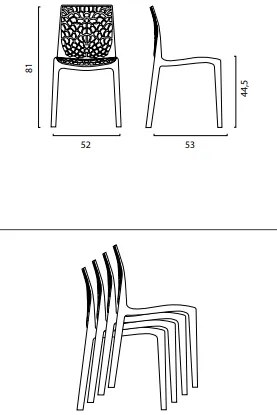 Stima Plastová stolička GRUVYER Vyberte odtieň ->: Marsala - vínová