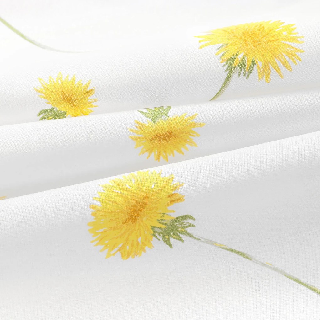 Goldea oválny obrus 100% bavlnené plátno - púpavy 140 x 240 cm