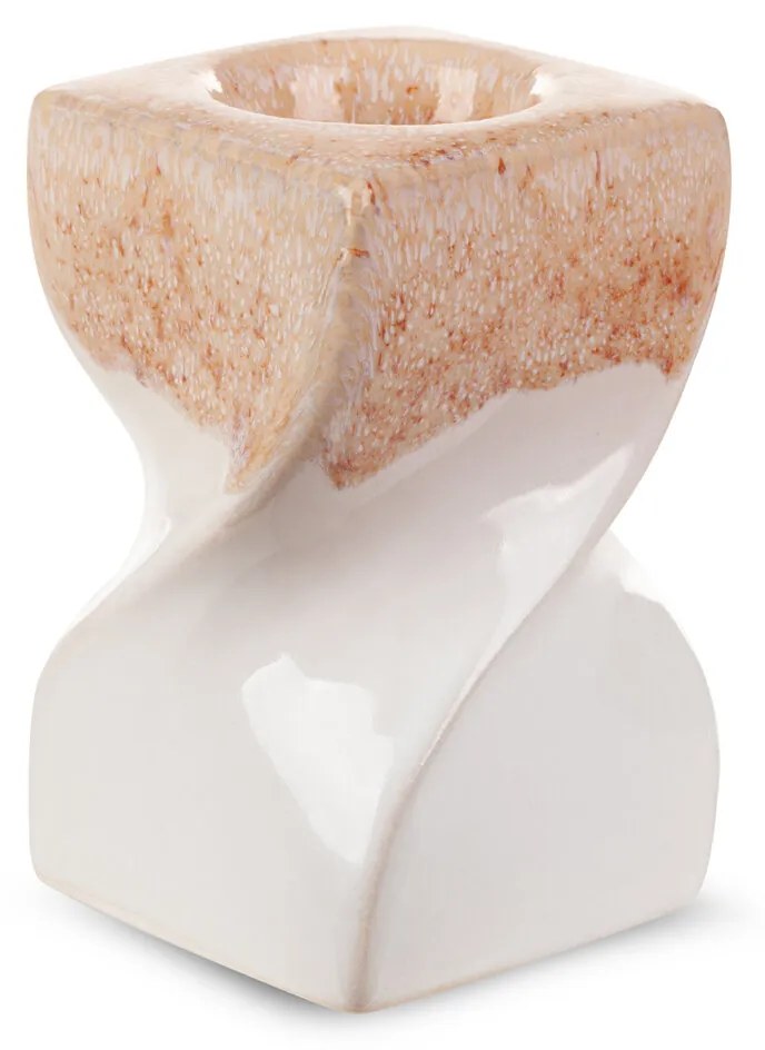 KERAMICKÝ SVIETNIK RUBEN (02) 8X8X12 CM KRÉMOVÁ