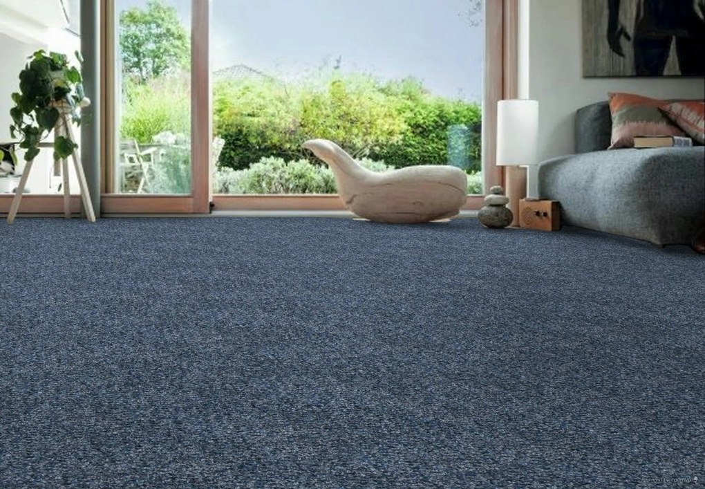 Beaulieu International Group, Koberec metráž Piccolo 539, na mieru, šíře 4m, modrá, guma (gél - protišmykový), chodba / predsieň