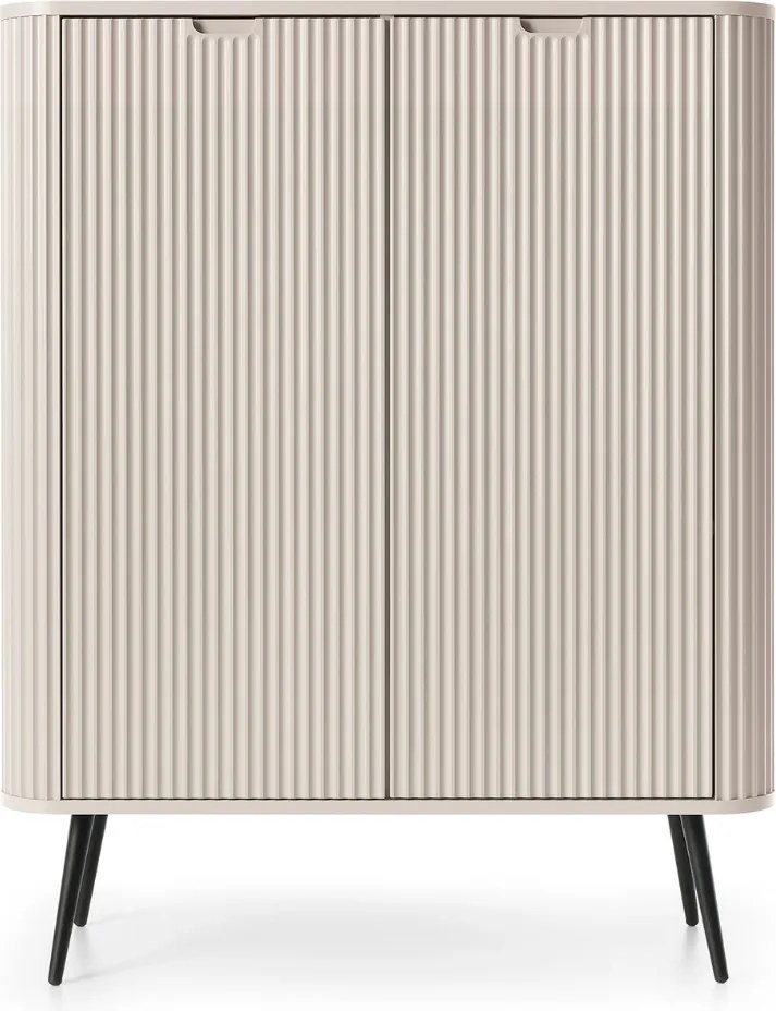 Vysoká komoda Zova (K103) do obývacej izby, kašmír/čierna