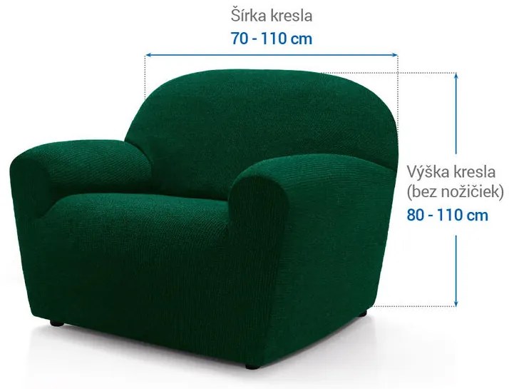 Super strečové poťahy HARMONIA zelená kreslo (š. 70 - 110 cm)