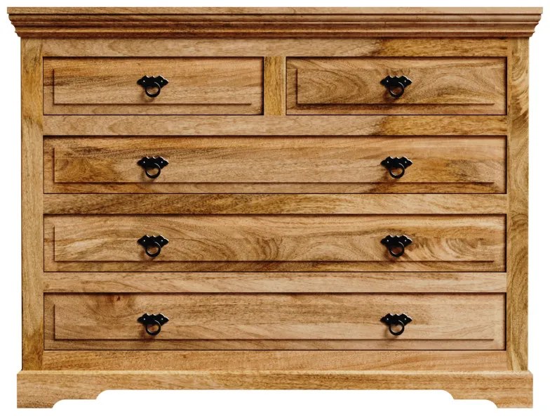 Komoda Guru 120x90x45 indický masív mango Mango natural