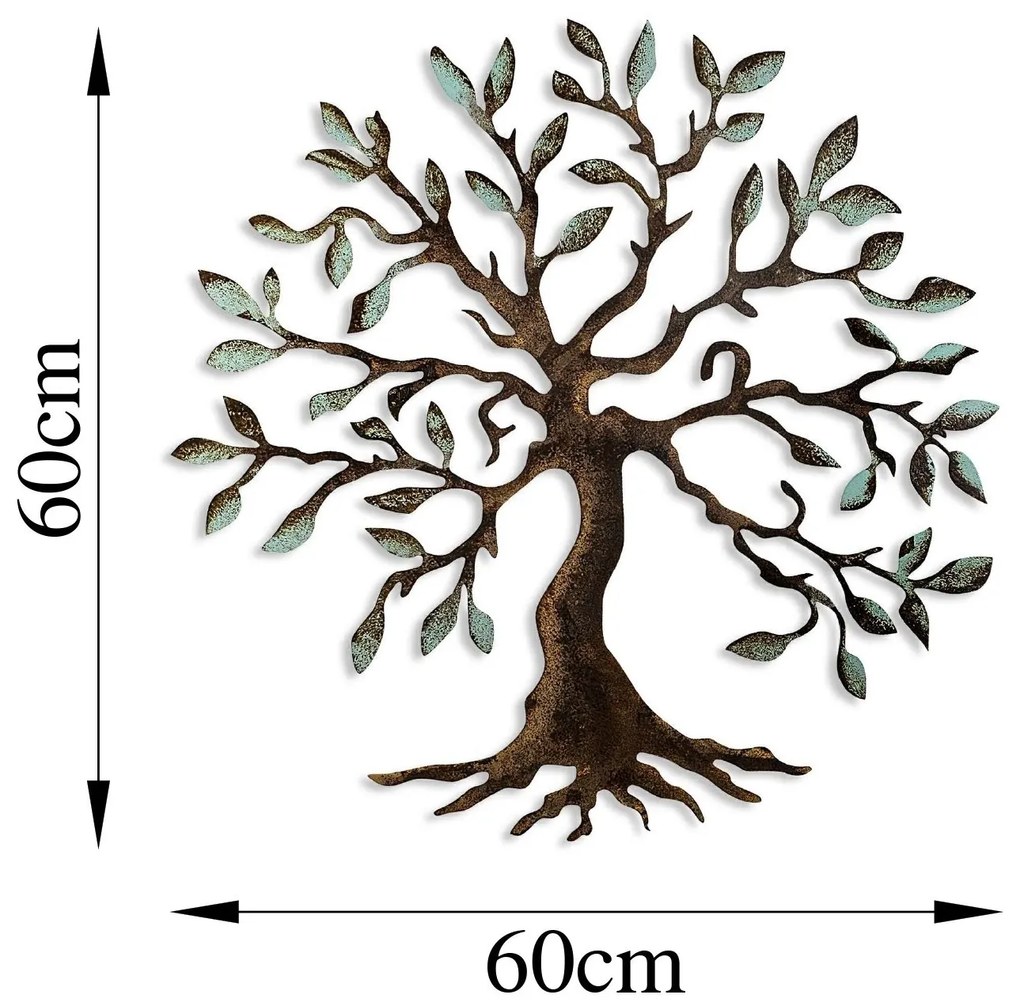 Nástěnná kovová dekorace Tree 1 vícebarevná
