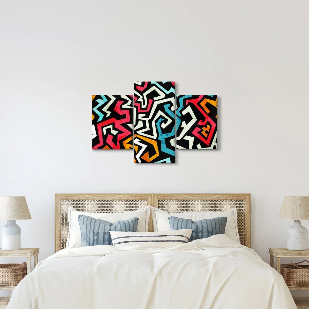 Obraz grafické abstrakcie (90x60 cm)
