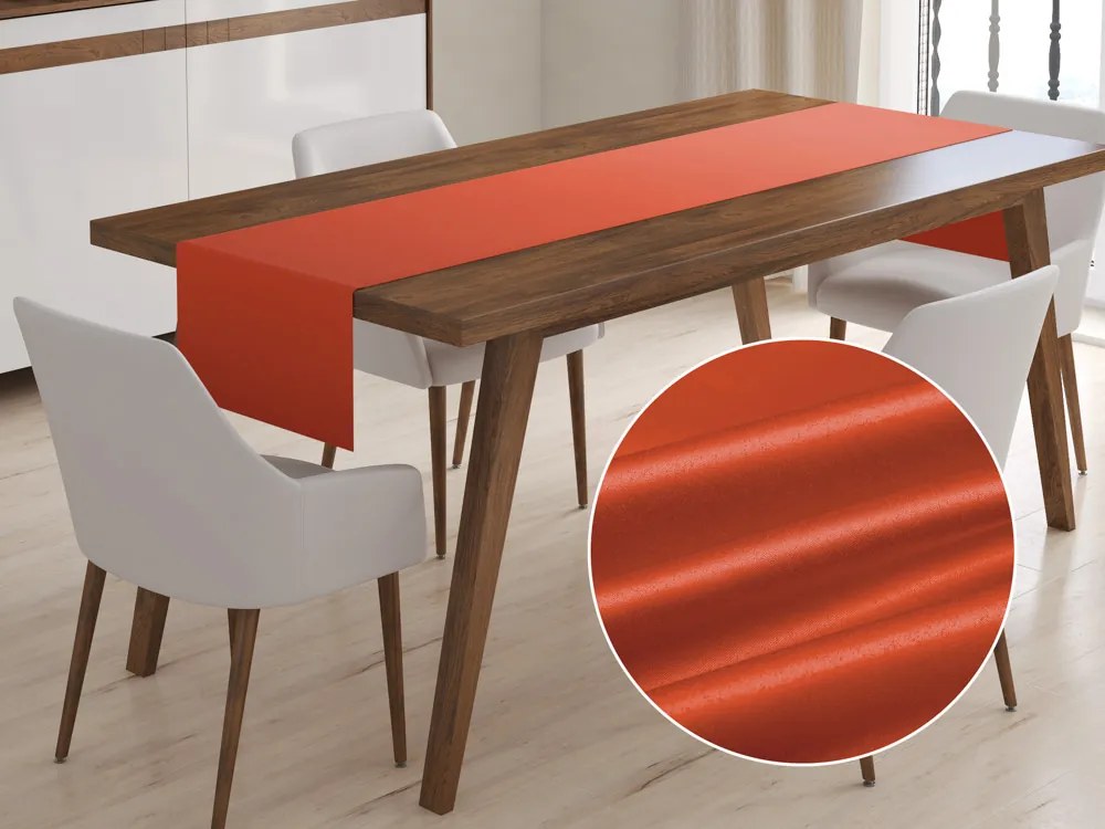 Biante Saténový behúň na stôl polyesterový Satén LUX-L045 Tehlovo červený 35x160 cm