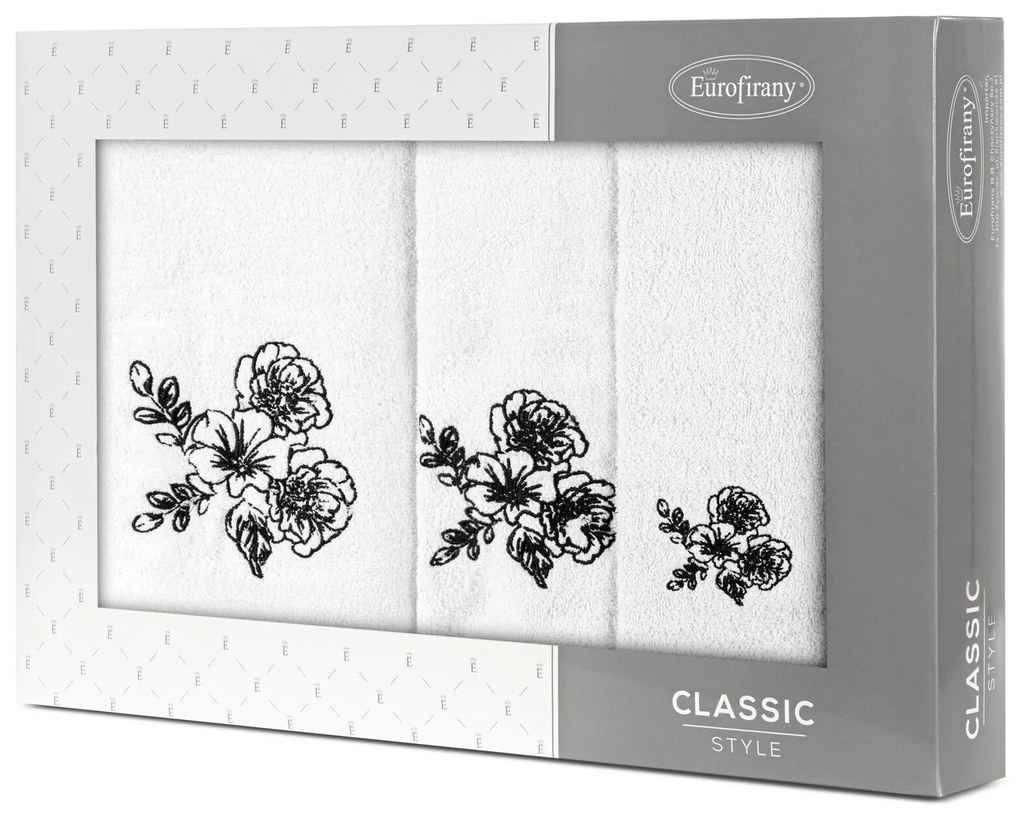 FROTÉ UTERÁK MELANI SADA 1KS 30X50 CM, 1KS 50X90 CM, 1KS 70X140 CM BIELA