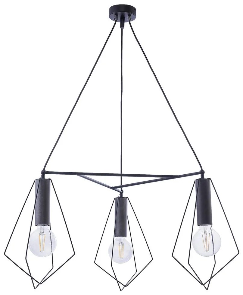 Jupiter 1646 - Luster na lanku KAIR 2xE27/60W/230V čierna/grafit