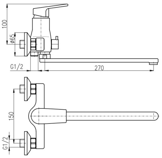 RAV Slezák CO153.5CMATZ - Vaňová batéria COLORADO čierna/zlatá