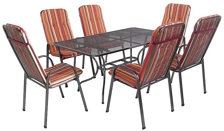 Deokork Záhradná kovová zostava SANDRA 1+6 stůl 160x95 cm (CT311)