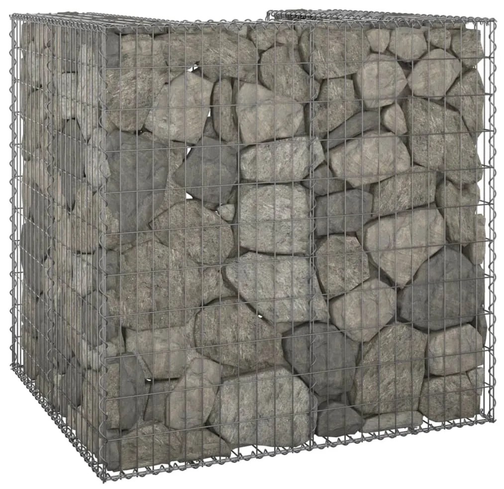 Gabiónová stena na odpadkový kôš, oceľ 110x100x110 cm