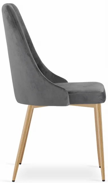 Jedálenská stolička IMOLA zamatová tmavosivá / drevené nohy